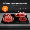 Ceramic Cooktop Stove Electric Cooktop Hob Cooker Glass Top 4 Burners 6 Zones 60cm Touch Control Built In Maxkon
