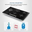90cm Gas Cooktop 5 Burner Stove Hob Cooker Top Knobs NG LPG Glass Surface Black Maxkon