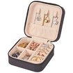 PU Leather Small Jewelry Box,Travel Portable Jewelry Case for Ring,Pendant,Earring,Necklace,Bracelet Organizer Storage Holder Boxes (Black)