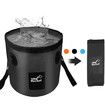 12 L Collapsible Bucket with Handle Multifunctional Foldable Water Container for Camping/Hiking/Traveling/Fishing/Washing/Gardening(Black)