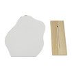Rregular Asymmetrical Mirror with Stand,Desktop Decor Travel Mirror, Wood Base Home Decorative Mirror for Bedroom