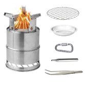 Mini Portable Wood Burning Stove Foldable Solo Stove for Outdoor Camping Hiking Picnic BBQ