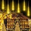 8 Tubes 50cm 288LED Solar Powered Waterproof Snow Falling Lights Meteor Shower Lights Christmas Outdoor Home Patio Wedding Decorations Warm White