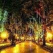 8 Tubes 50cm 288LED Solar Powered Waterproof Snow Falling Lights Meteor Shower Lights Christmas Outdoor Home Patio Wedding Decorations Colorful