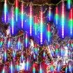 8 Tubes 50cm 288LED Solar Powered Waterproof Snow Falling Lights Meteor Shower Lights Christmas Outdoor Home Patio Wedding Decorations Colorful