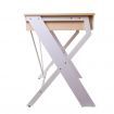 Artiss Metal Desk with Drawer - White with Oak Top
