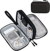 Electronic Organizer,Travel Cable Organizer Bag Pouch Electronic Accessories Carry Case Portable Waterproof Double Layers All-in-One Storage Bag (Size Small Black)