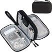 Electronic Organizer,Travel Cable Organizer Bag Pouch Electronic Accessories Carry Case Portable Waterproof Double Layers All-in-One Storage Bag (Size Small Black)