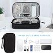 Electronic Organizer,Travel Cable Organizer Bag Pouch Electronic Accessories Carry Case Portable Waterproof Double Layers All-in-One Storage Bag (Size Small Black)