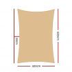 Instahut Sun Shade Sail Cloth Shadecloth Rectangle Canopy Sand 280gsm 3x6m