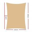 Instahut 4x6m Shade Sail Sun Shadecloth Canopy 280gsm Sand