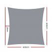 Instahut Sun Shade Sail Cloth Shadecloth Outdoor Canopy Rectangle 280gsm 6x6m
