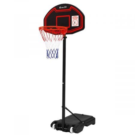 Everfit 2.1M Adjustable Portable Basketball Stand Hoop System Rim Black