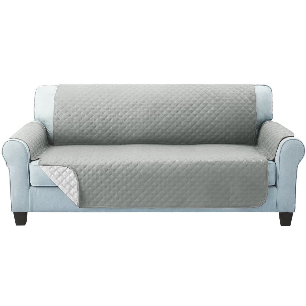 Artiss Sofa Cover Quilted Couch Covers Protector Slipcovers 3 Seater Grey