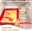 Food Plastic Preservation Tray for Vegetable Fruit Meat Kitchen, Office (2 Pack)
