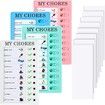 4 Pcs Chore Chart Checklist Board Do List Plastic DIY Routine Chart My Chores Kids Checklist with 10 Card Paper Daily Checklist for Home Travel Planning