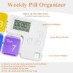 Weekly Pill Organizer, Automatic Pill Dispenser Elderly, 7 Day Pill Box with 4 Alarm Reminder, Detachable and Portable Travel Pill Dispenser