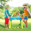 4-in-1 Sand Water Table 32PCS Sandbox Table with Beach Sand Water Toy Kids Sensory Play Table Summer Outdoor Toys for Toddler