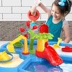 4-in-1 Sand Water Table 32PCS Sandbox Table with Beach Sand Water Toy Kids Sensory Play Table Summer Outdoor Toys for Toddler