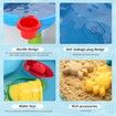 4-in-1 Sand Water Table 32PCS Sandbox Table with Beach Sand Water Toy Kids Sensory Play Table Summer Outdoor Toys for Toddler