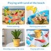 4-in-1 Sand Water Table 32PCS Sandbox Table with Beach Sand Water Toy Kids Sensory Play Table Summer Outdoor Toys for Toddler