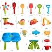 4-in-1 Sand Water Table 32PCS Sandbox Table with Beach Sand Water Toy Kids Sensory Play Table Summer Outdoor Toys for Toddler