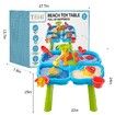 4-in-1 Sand Water Table 32PCS Sandbox Table with Beach Sand Water Toy Kids Sensory Play Table Summer Outdoor Toys for Toddler