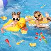 4-in-1 Sand Water Table 32PCS Sandbox Table with Beach Sand Water Toy Kids Sensory Play Table Summer Outdoor Toys for Toddler