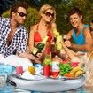 Pool Drink PVC Holder Floats Inflatable Floating 8 holes Tray for Food and Drinks Beer Wine Fun Drink