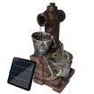 Solar Powered Water Fountain Outdoor Garden Features Cascading Bird Bath LED Indoor Backyard Pond
