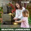 Solar Water Fountain Garden Features Outdoor LED Bird Bath Indoor 3 Tier Battery Panel