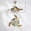 Ceiling Fan Light Cooling With Remote Control LED Retractable Quiet Modern Bedroom Living Room 3 Blades 3 Speed 4 Timers 42 Inch Dark Coffee