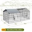 Chicken Run Coop Rabbit Hutch Dog Cat Enclosure Crate Kennel Pen Pet Cage Playpen Chook Puppy Ferret Bunny House Roof Cover Metal XL