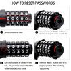 Bike Chain Lock and Combination Lock for Bikes, Motorcycle Bicycle Locks Safe Parts