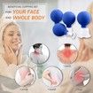 4 Pieces Glass Cupping Set Silicone Massage Vacuum Suction Cups for Body Face Leg Arm Back Shoulder Muscle(Blue)