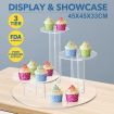 Acrylic Cupcake Stand 3 Tier Display Shelf Unit Tower Cake Bakery Donut Model Pastry Holder for Wedding Party Round Clear
