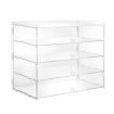 Cupcake Display Cabinet Acrylic Cake Bakery Shelf Unit Case 4 Tier Stand Model Donut Pastry Toy Showcase 5mm Thick Transparent