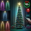 180cm Christmas Tree With RGB LED Light Xmas Spruce Artificial Holiday Decor Ornament Indoor Remote Control 18 Lighting Modes