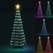 180cm Christmas Tree With RGB LED Light Xmas Spruce Artificial Holiday Decor Ornament Indoor Remote Control 18 Lighting Modes