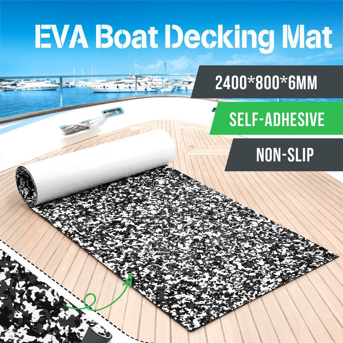 Boat Flooring Marine Carpet EVA Non Slip Foam Decking Mat Sheet Covering Matting Yacht Pad Camouflage