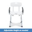 Shower Chair Seat Bath Stool Adjustable Bathroom Furniture Bathtub Seating Bench for Elderly Disabled with Arms