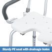Shower Chair Seat Bath Stool Adjustable Bathroom Furniture Bathtub Seating Bench for Elderly Disabled with Arms