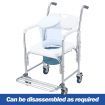 Commode Shower Chair Toilet Wheelchair 3 in 1 Bath Stool Bathroom Bedside Seat Seating Furniture Folding with Arms