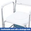 Commode Shower Chair Toilet Wheelchair 3 in 1 Bath Stool Bathroom Bedside Seat Seating Furniture Folding with Arms