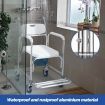 Commode Shower Chair Toilet Wheelchair 3 in 1 Bath Stool Bathroom Bedside Seat Seating Furniture Folding with Arms