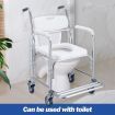 Commode Shower Chair Toilet Wheelchair 3 in 1 Bath Stool Bathroom Bedside Seat Seating Furniture Folding with Arms
