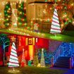 180cm Ribbon Christmas Tree Light Decoration LED Strip Ornaments Xmas Home Outdoor Display Folding Star Topper 8 Flickering Effects