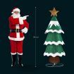 180cm Christmas Tree Decoration LED Strip Light Home Display Xmas Outdoor Holiday Ornaments Folding 3 Tiers 8 Flickering Effects Star Topper