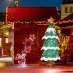 180cm Christmas Tree Decoration LED Strip Light Home Display Xmas Outdoor Holiday Ornaments Folding 3 Tiers 8 Flickering Effects Star Topper