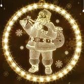 Christmas Decorative Window Light,LED 3D Hanging Lights Xmas Decor Windows Christmas Tree Decor Battery Operated String Light,Warm White (Santa Claus)